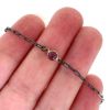Wholesale Oxidized 925 Sterling Silver Adjustable Bracelet with Gold Filled Natural Gemstone Bezel - 6.5-8"
