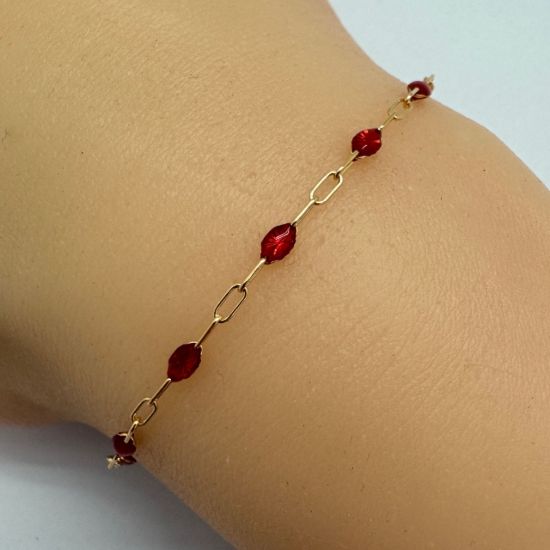 Wholesale 1/20 14k Gold Filled Finished Adjustable Enamel Chain Jewelry - Paperclip Chain with Enamel Birthstone 