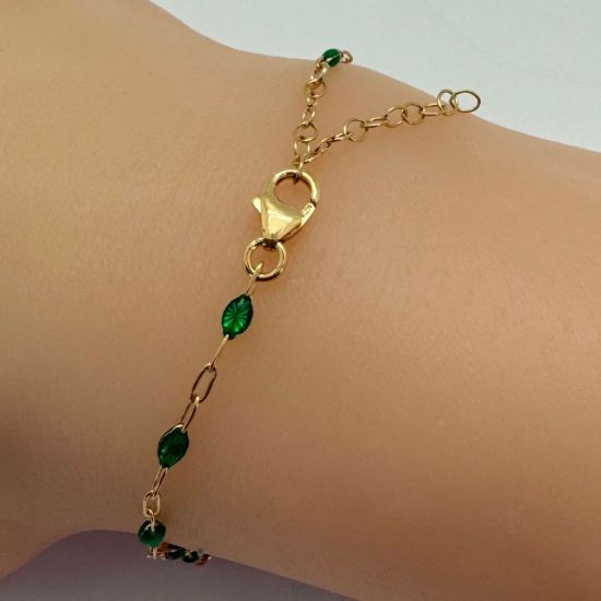 Wholesale 1/20 14k Gold Filled Finished Adjustable Enamel Chain Jewelry - Paperclip Chain with Enamel Birthstone 
