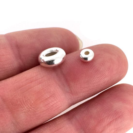 Wholesale sterling silver donut shape beads for jewelry making