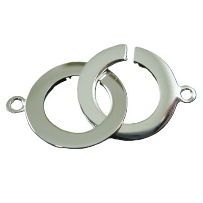 Wholesale Sterling Silver Fancy Double Ring Toggle - 15mm (1 set)
