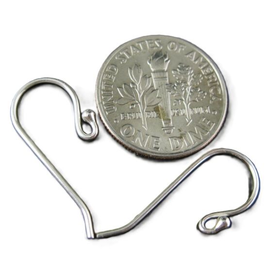 Wholesale Sterling Silver Fishhook earwires with ball - 25mm (1 pair)
