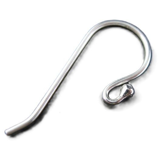 Wholesale Sterling Silver Fishhook earwires with ball - 25mm (1 pair)