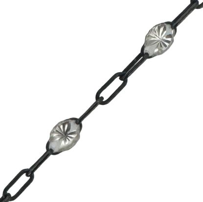 Wholesale bulk oxidized sterling silver paperclip chain by the foot with April Birthstone - Crystal