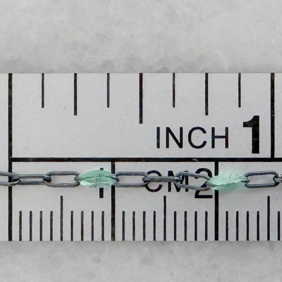 Wholesale bulk oxidized sterling silver paperclip chain by the foot with August Birthstone - Peridot