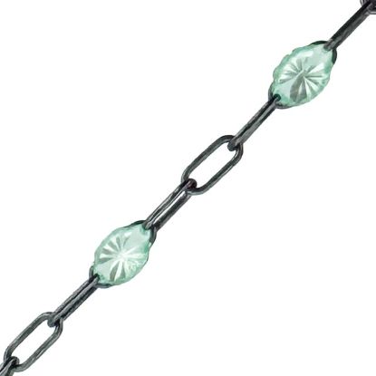 Wholesale bulk oxidized sterling silver paperclip chain by the foot with August Birthstone - Peridot