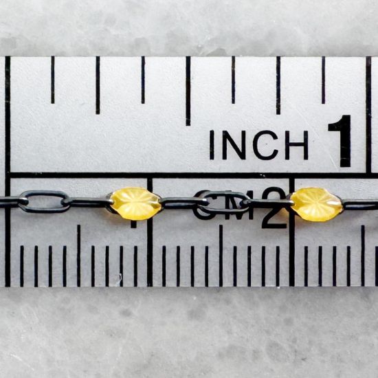 Wholesale bulk oxidized sterling silver paperclip chain by the foot with November Birthstone - Citrine