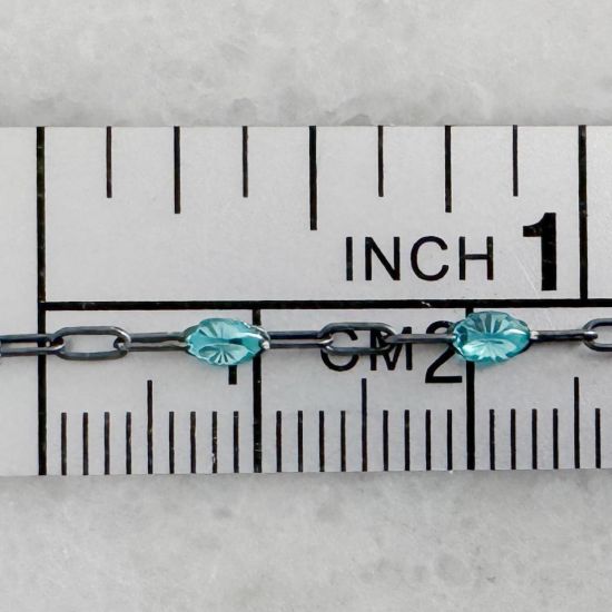 Wholesale oxidized sterling silver paperclip chain bracelet anklet necklace with December Birthstone - Turquoise