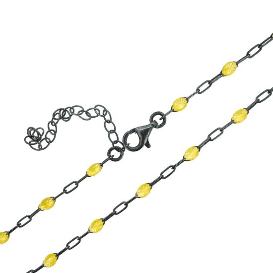 Wholesale oxidized sterling silver paperclip chain bracelet anklet necklace with November Birthstone - Citrine