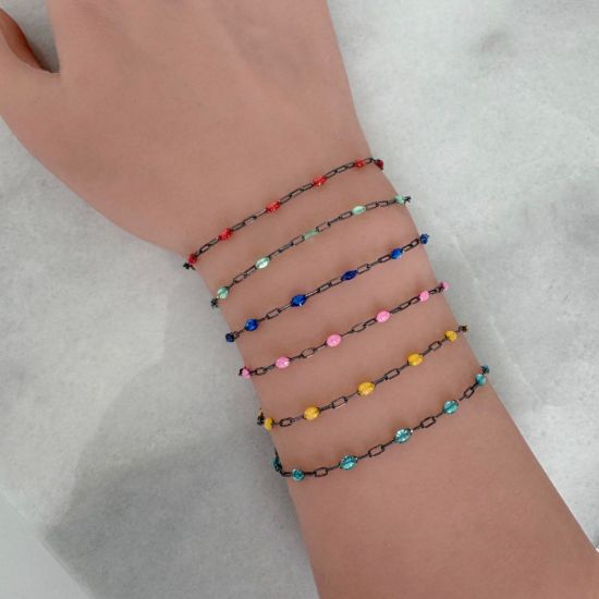 Wholesale oxidized sterling silver paperclip chain bracelet anklet necklace with birthstones