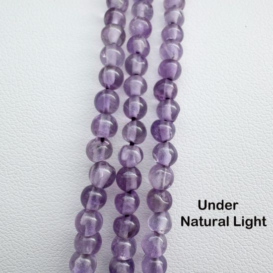 Wholesale February Birthstone-Gemstone Beads -- Amethyst Plain Round Beads (4mm) 14 inches
