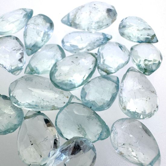 Wholesale Semiprecious Gemstone Beads -100% Genuine Blue Topaz Gemstone Bead - Faceted Pear Shape  (5 PCS)