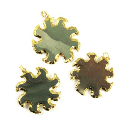 Wholesale Sunburst Pendant-Gold plated Jasper  Arrowhead Spear Pendant  