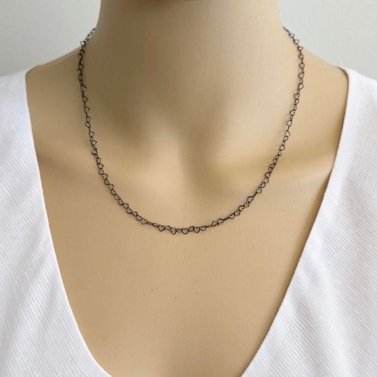 wholesale heart shaped chain lariat necklace toggle oxidized sterling silver gold filled