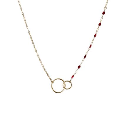 wholesale gold filled birthstone enamel chain necklace garnet january