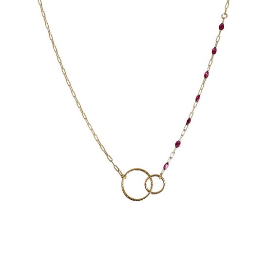 wholesale gold filled birthstone enamel chain necklace amethyst february