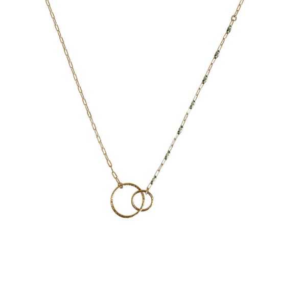 wholesale gold filled birthstone enamel chain necklace aqua march