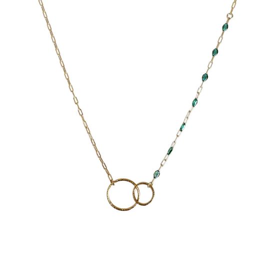 wholesale gold filled birthstone enamel chain necklace turquoise december