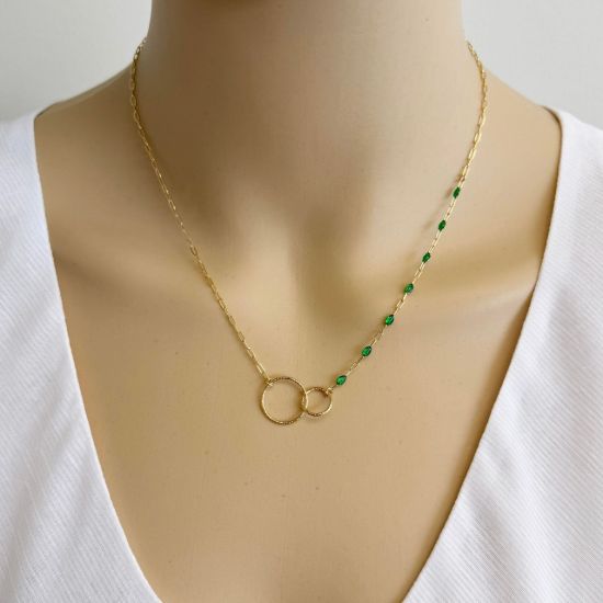 wholesale gold filled birthstone enamel chain necklace