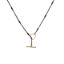 wholesale oxidized sterling silver satellite lariat chain necklace with gold filled heart toggle