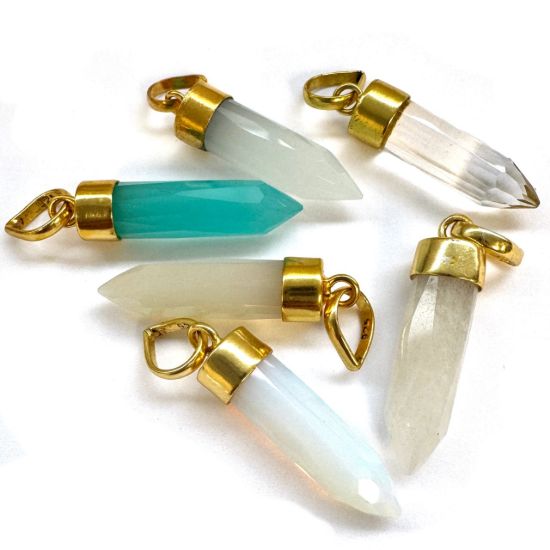 wholesale spike shape gemstone pendants