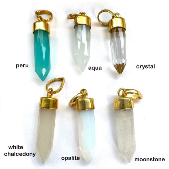 wholesale spike shape gemstone pendants