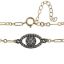wholesale gold filled paperclip adjustable chain bracelet with oxidized sterling silver evil eye charm connector