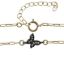wholesale gold filled paperclip adjustable chain bracelet with oxidized sterling silver butterfly charm connector