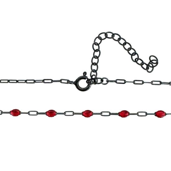 oxidized sterling silver adjustable enamel birthstone necklace