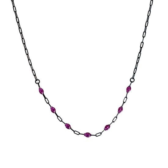 oxidized sterling silver adjustable enamel birthstone necklace amethyst february