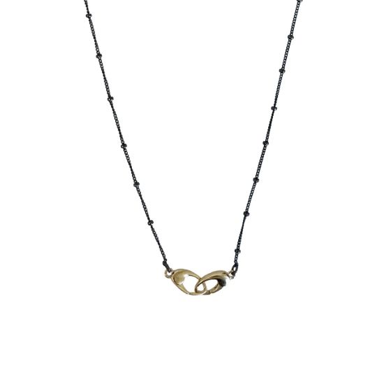 wholesale oxidized sterling silver tiny curb satellite chain with gold plated vermeil no trigger lobster clasps