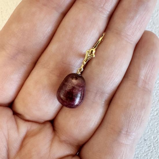 wholesale gold filled leverback earrings with burgundy freshwater pearls