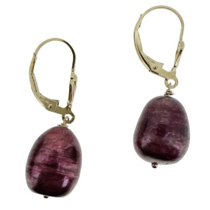 wholesale gold filled leverback earrings with burgundy freshwater pearls