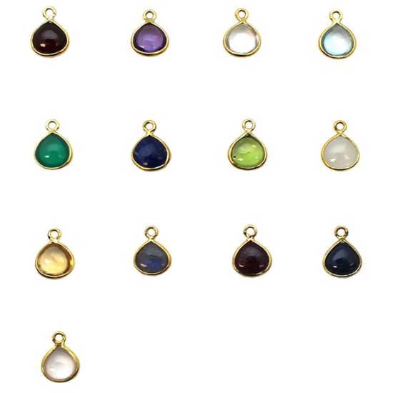 wholesale gold filled gold plated natural birthstone curb chain necklace