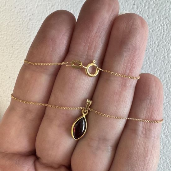 wholesale gold filled curb chain natural gemstone birthstone necklace gold plated bezel