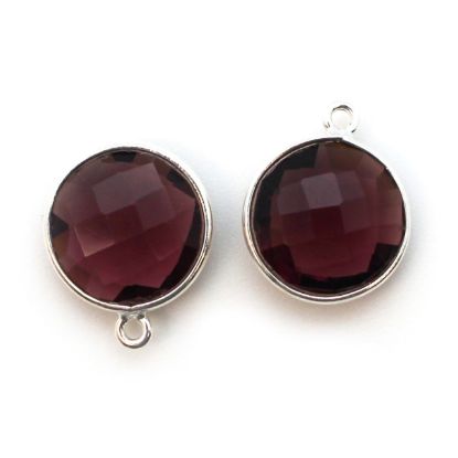 Wholesale Sterling Silver Round Bezel Pink Amethyst Quartz Gemstone Pendant, Wholesale Gemstone Pendants for Jewelry Making