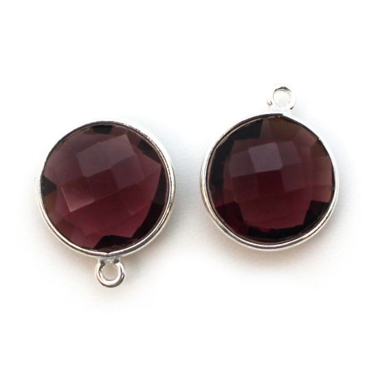 Wholesale Sterling Silver Round Bezel Pink Amethyst Quartz Gemstone Pendant, Wholesale Gemstone Pendants for Jewelry Making