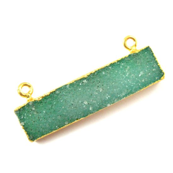 Wholesale Druzy Gold plated Bar Pendant with rings on Top- 40mm