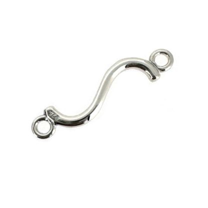 Wholesale 925 Sterling Silver Connector -  Curved Bar Connector-(25mm)