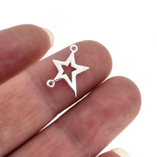 wholesale sterling silver jewelry star connector charms