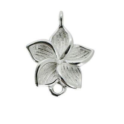 Wholesale Sterling Silver Fragapani Flower Connector  Charms and Pendants for Jewelry Making, Wholesale Findings