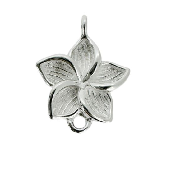 Wholesale Sterling Silver Fragapani Flower Connector  Charms and Pendants for Jewelry Making, Wholesale Findings