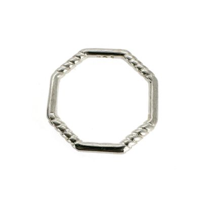 Wholesale Sterling Silver Octagon Closed Ring Connector 11mm, Charms and Pendants for Jewelry Making