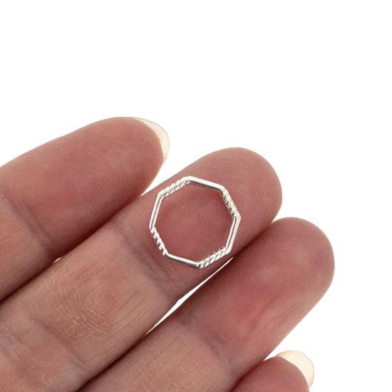 Wholesale Sterling Silver Octagon Closed Ring Connector 11mm, Charms and Pendants for Jewelry Making