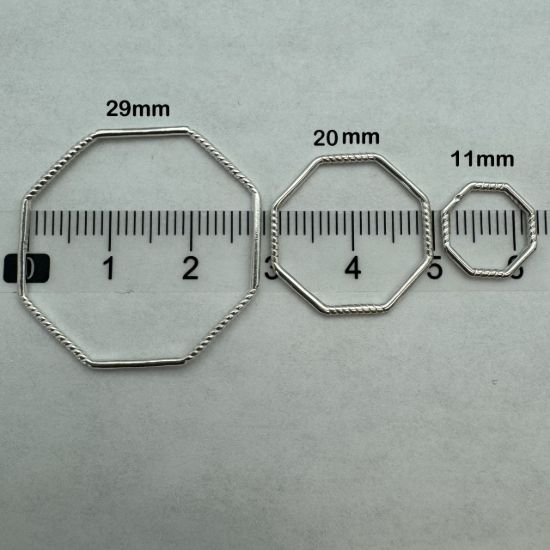Wholesale Sterling Silver Octagon Closed Ring Connector 11mm, Charms and Pendants for Jewelry Making