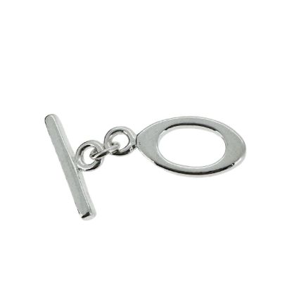 Wholesale Sterling Silver Oval Shape Toggle - 12mm (1 set )