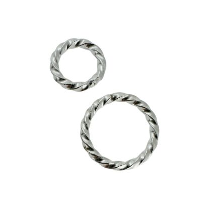 Wholesale Sterling Silver  Twisted Closed Jump rings for Jewelry Making