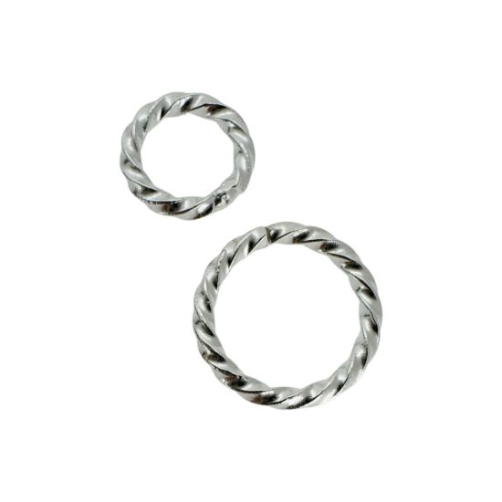 Wholesale Sterling Silver  Twisted Closed Jump rings for Jewelry Making