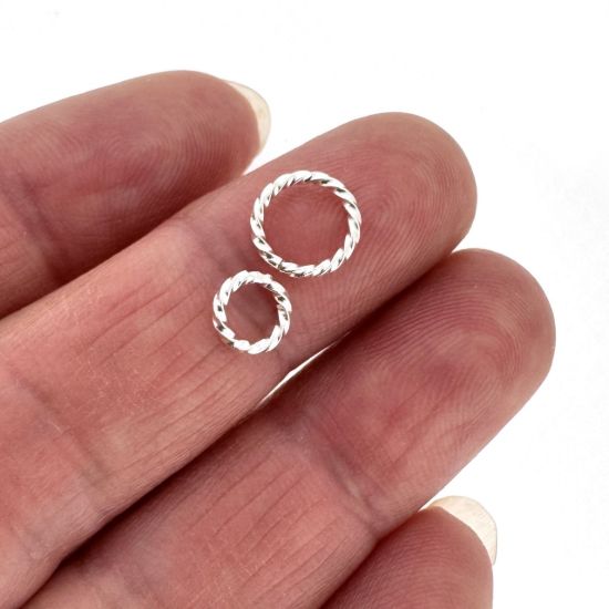 Wholesale Sterling Silver  Twisted Closed Jump rings for Jewelry Making