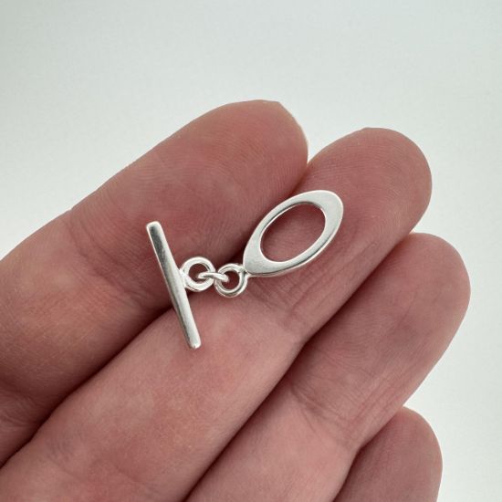 Wholesale Sterling Silver Oval Shape Toggle - 12mm (1 set )